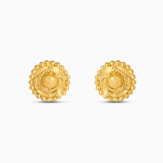 22ct Yellow Gold Round Stud Earrings