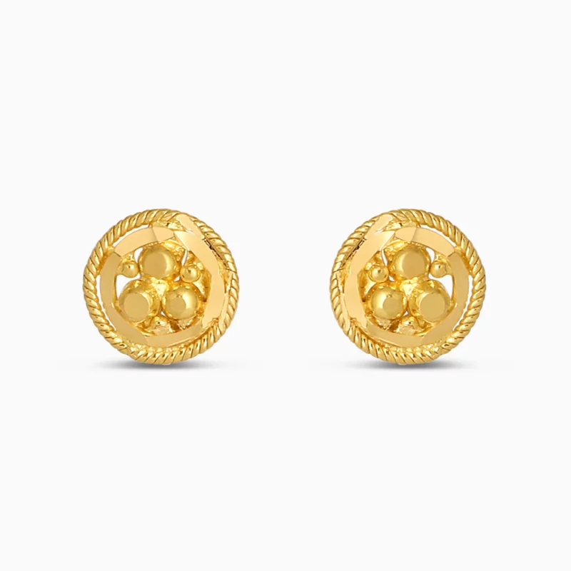22ct Gold Rope Circle Stud Earrings 22ct Gold Rope Circle Stud Earrings