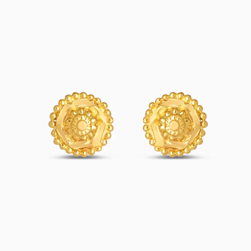 22ct Gold Beaded Circle Stud Earrings 22ct Gold Beaded Circle Stud Earrings