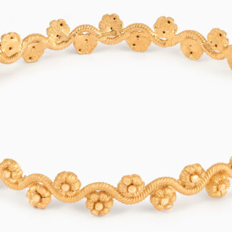 Sunrise Gold Floral Bangle – 22ct | Size 2.4