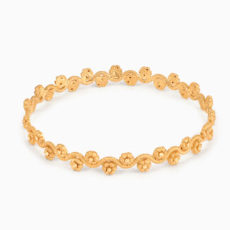 Sunrise Gold Floral Bangle – 22ct | Size 2.4