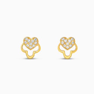 Gold Heart Studs with CZ Gold Heart Studs with CZ