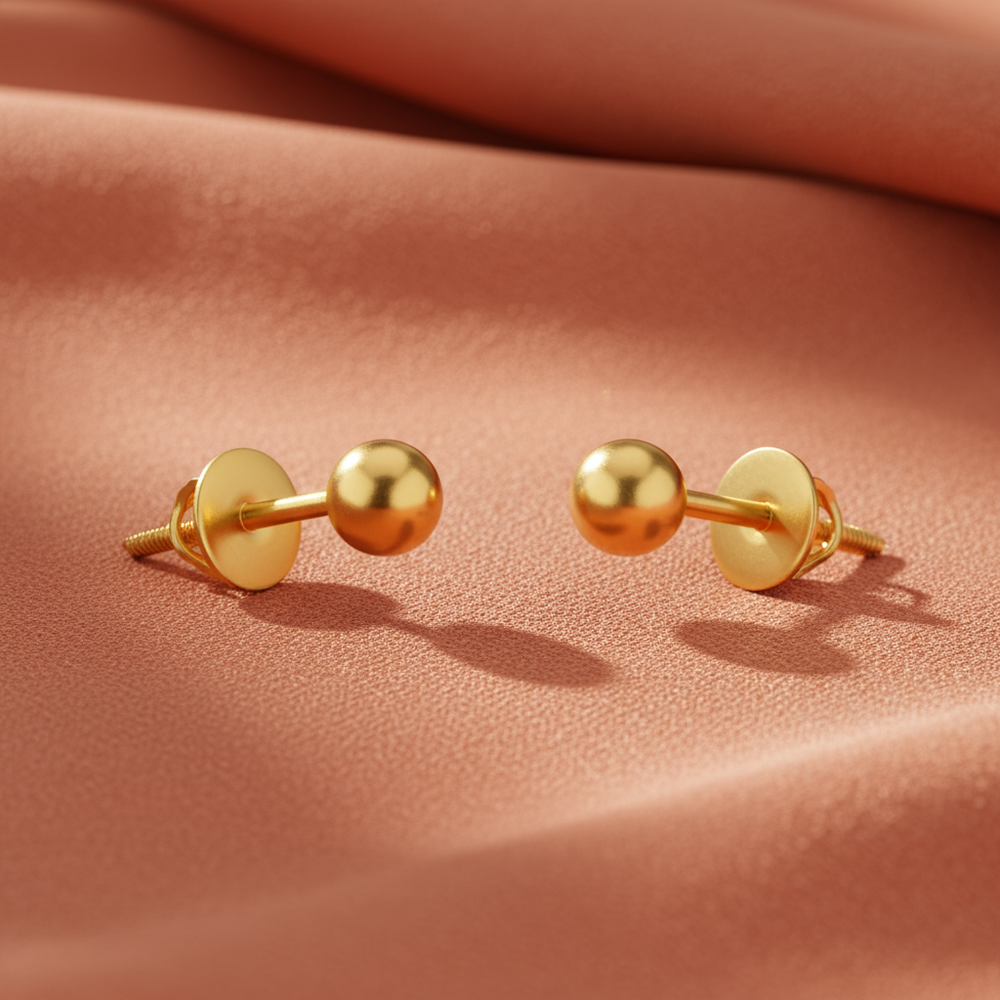 22 Ayar Altın Klasik Top Saplama Küpe 22 Ayar Altın Klasik Top Saplama Küpe