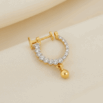 22ct Gelbgold CZ Nath mit Perle Tropfen