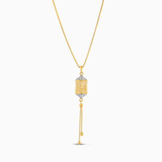 22ct Gold Rhodium Cylindrical Tassel Necklace 22ct Gold Rhodium Cylindrical Tassel Necklace