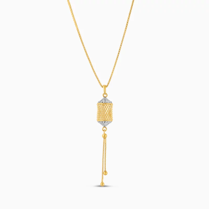 22ct Gold Rhodium Cylindrical Tassel Necklace 22ct Gold Rhodium Cylindrical Tassel Necklace