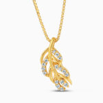 22ct Gold CZ Leaf Vine Necklace