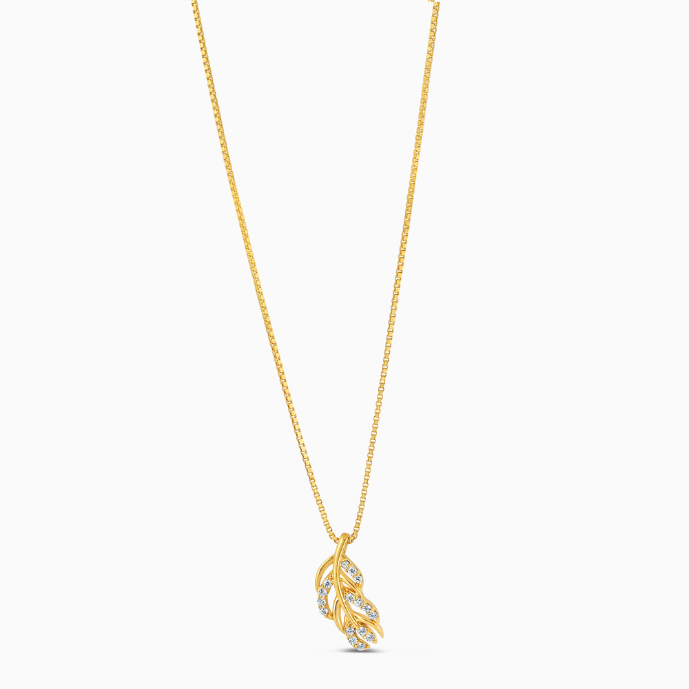 سلسال الذهب عيار 22 قيراط CZ على شكل كرمة أوراق الشجر سلسال الذهب عيار 22 قيراط CZ على شكل كرمة أوراق الشجر