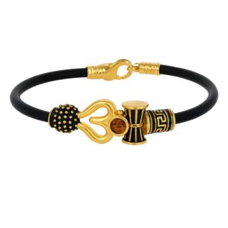 Spiritual Om & Trishul Flexible Bracelet | 22ct Gold Spiritual Om & Trishul Flexible Bracelet | 22ct Gold