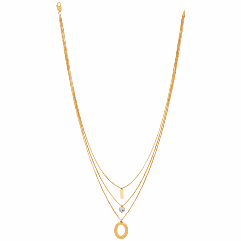 Üçlü Kolyeli Katmanlı Altın Kolye Üçlü Kolyeli Katmanlı Altın Kolye