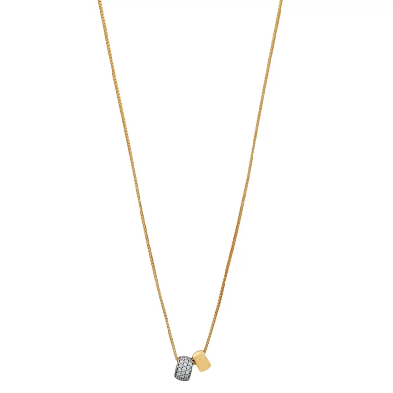 22ct Gold Duo Charm CZ Necklace 22ct Gold Duo Charm CZ Necklace