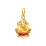 قلادة لوتس غانيشا من الذهب عيار 22 قيراط قلادة لوتس غانيشا من الذهب عيار 22 قيراط