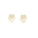 Gold Heart Studs with CZ
