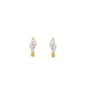 22ct Gold CZ Leaf Twist Hoops 22ct Gold CZ Leaf Twist Hoops