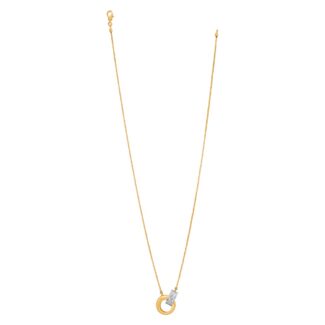 22ct Gold Dual-Tone Circle Pendant Necklace | 18 Inches 22ct Gold Dual-Tone Circle Pendant Necklace | 18 Inches