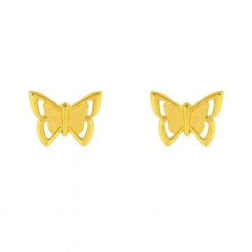 حلق ذهبي صغير الحجم 22 قيراط ذهب صغير الفراشة