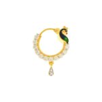 22ct Gold Emaille Pfau CZ Nase Ring
