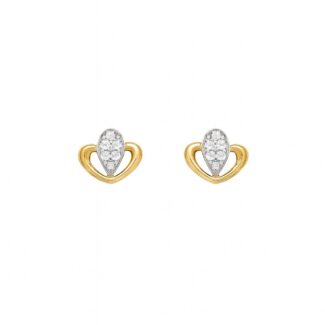 22ct Gold Petal Drop CZ Stud Earrings 22ct Gold Petal Drop CZ Stud Earrings