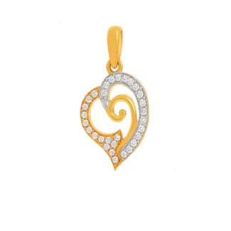 22ct Gold Curved Heart CZ Pendant 22ct Gold Curved Heart CZ Pendant