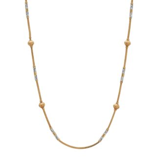 22ct Gold Rhodium Bead Necklace for Daily Wear 22ct Gold Rhodium Bead Necklace for Daily Wear