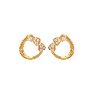 22ct Gold Helix CZ Huggie Hoops 22ct Gold Helix CZ Huggie Hoops