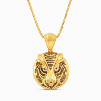 22ct Gold Tiger Head Pendant