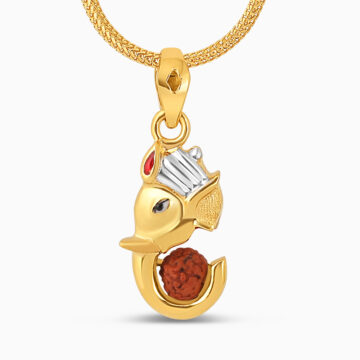 22ct Gold Ganesh Rudraksha Pendant