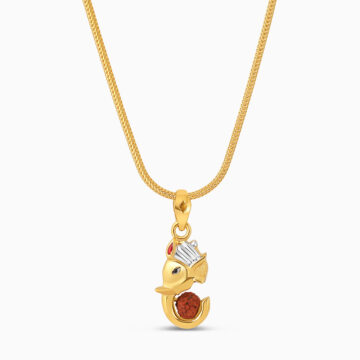 22ct Gold Ganesh Rudraksha Pendant