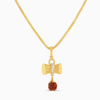 22ct Gold Damru Pendant with Rudraksha 22ct Gold Damru Pendant with Rudraksha