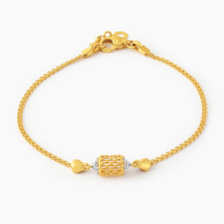 22ct Gold Cylindric Charm Bracelet