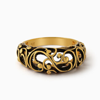 22ct Gold Ornate Gent Ring Band | Size X 22ct Gold Ornate Gent Ring Band | Size X