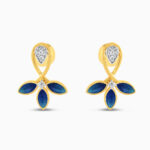 CZ ve Mineli 22 Ayar Altın Çiçekli Küpe CZ ve Mineli 22 Ayar Altın Çiçekli Küpe