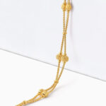 سوار من الذهب عيار 22 قيراط ذهبي مزدوج الخرز المزخرف سوار من الذهب عيار 22 قيراط ذهبي مزدوج الخرز المزخرف