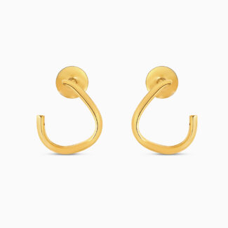 22ct Gold Curved Stud Earrings