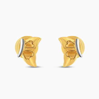 22ct Gold Butterfly Stud Earrings with Rhodium Finish 22ct Gold Butterfly Stud Earrings with Rhodium Finish