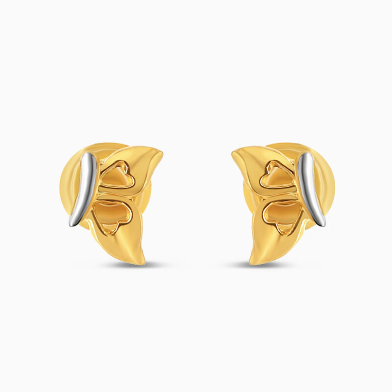 Rodyum Kaplamalı 22 Ayar Altın Kelebek Saplama Küpe Rodyum Kaplamalı 22 Ayar Altın Kelebek Saplama Küpe