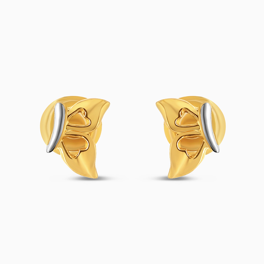 Rodyum Kaplamalı 22 Ayar Altın Kelebek Saplama Küpe Rodyum Kaplamalı 22 Ayar Altın Kelebek Saplama Küpe