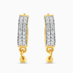 22 Ayar Altın Işıltılı Damla CZ Halka Küpe 22 Ayar Altın Işıltılı Damla CZ Halka Küpe