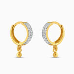 22 Ayar Altın Işıltılı Damla CZ Halka Küpe 22 Ayar Altın Işıltılı Damla CZ Halka Küpe