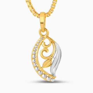 22ct Gold Rhodium Leaf Pendant 22ct Gold Rhodium Leaf Pendant