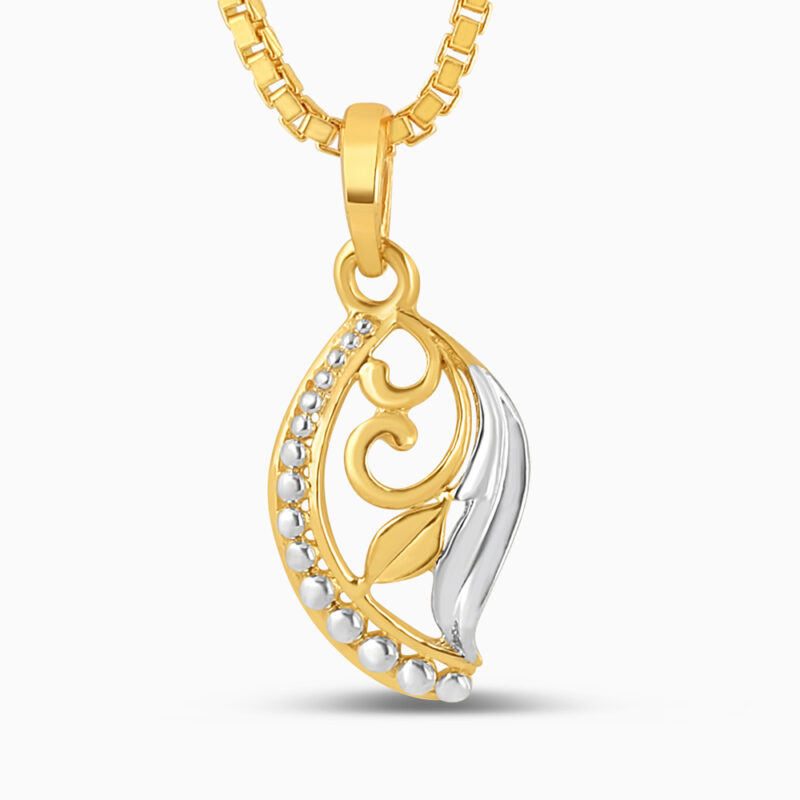 22ct Gold Rhodium Leaf Pendant 22ct Gold Rhodium Leaf Pendant