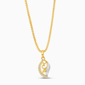 22ct Gold Rhodium Leaf Pendant 22ct Gold Rhodium Leaf Pendant
