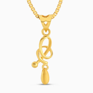 22ct Gold Modern Drop Pendant