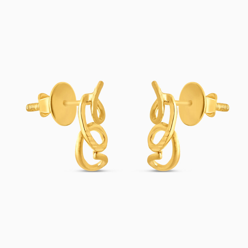 22 Ayar Altın Yontulmuş Halka Saplama Küpe 22 Ayar Altın Yontulmuş Halka Saplama Küpe