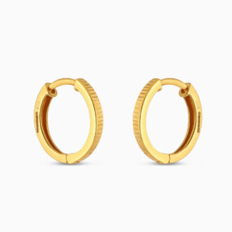 22ct Yellow Gold Hoop Bali with Slash Texture 22ct Yellow Gold Hoop Bali with Slash Texture