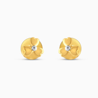 22ct Gold Floral Stud Earrings with Rhodium Centre 22ct Gold Floral Stud Earrings with Rhodium Centre