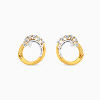 22ct Gold CZ Twirl Hoop Earrings 22ct Gold CZ Twirl Hoop Earrings