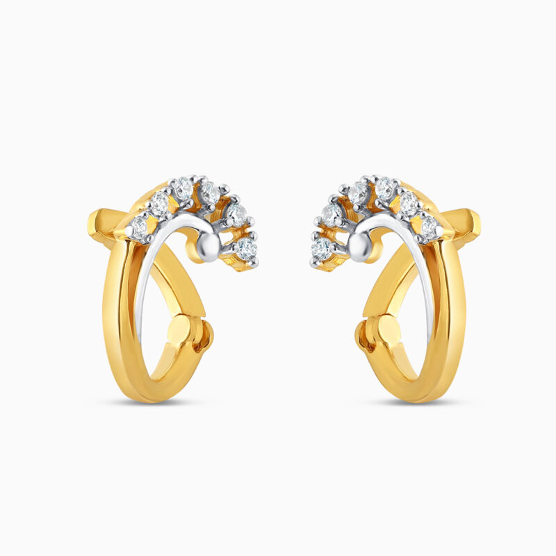 22ct Gold CZ Twirl Hoop Ohrringe