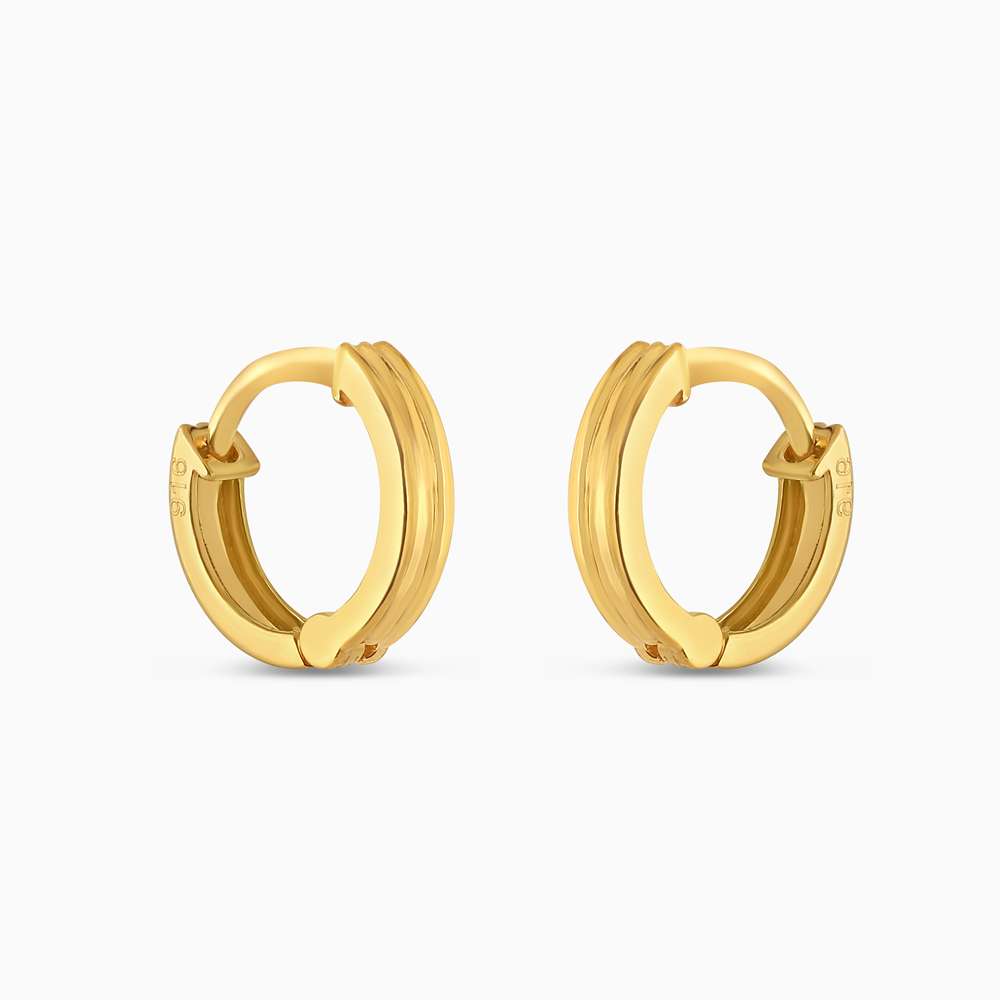 أقراط دائرية كلاسيكية مخدودة من الذهب عيار 22 قيراط أقراط دائرية كلاسيكية مخدودة من الذهب عيار 22 قيراط