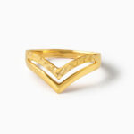 22 Ayar Sarı Altın Chevron Yüzük Bandı 22 Ayar Sarı Altın Chevron Yüzük Bandı